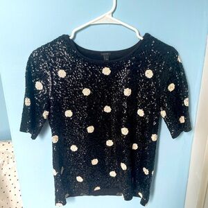 J. Crew Sparkle Polka Dot Blouse